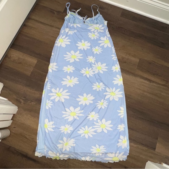 NWOT American Eagle Outfitters Baby Blue Mesh Slip Daisy Dress - Picture 6 of 10